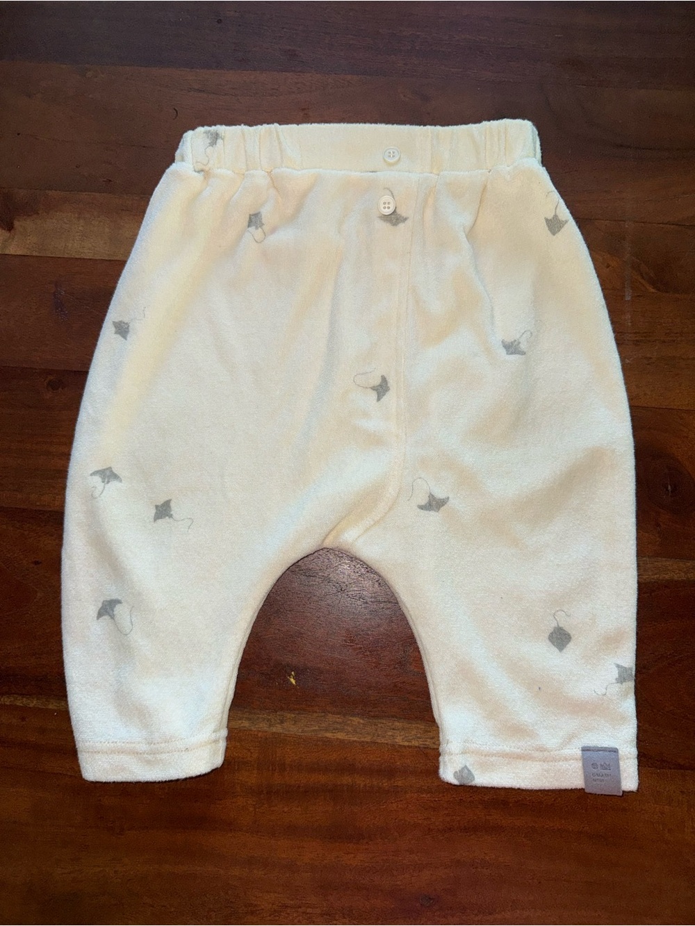 Omamimini Cream Gray Leaf‎ Motif Diaper Pants Kids 18-24 Months Cotton